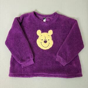Disney Winnie the Pooh Faux Fur Sleepwear Top Purple Plush Pullover Womens 2X